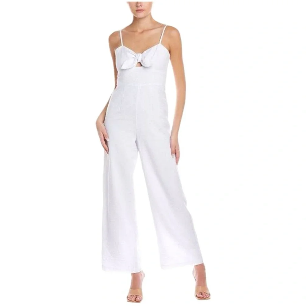 Hutch Anthropologie Seersucker Bow Front Jumpsuit sz 6 - Picture 13 of 13